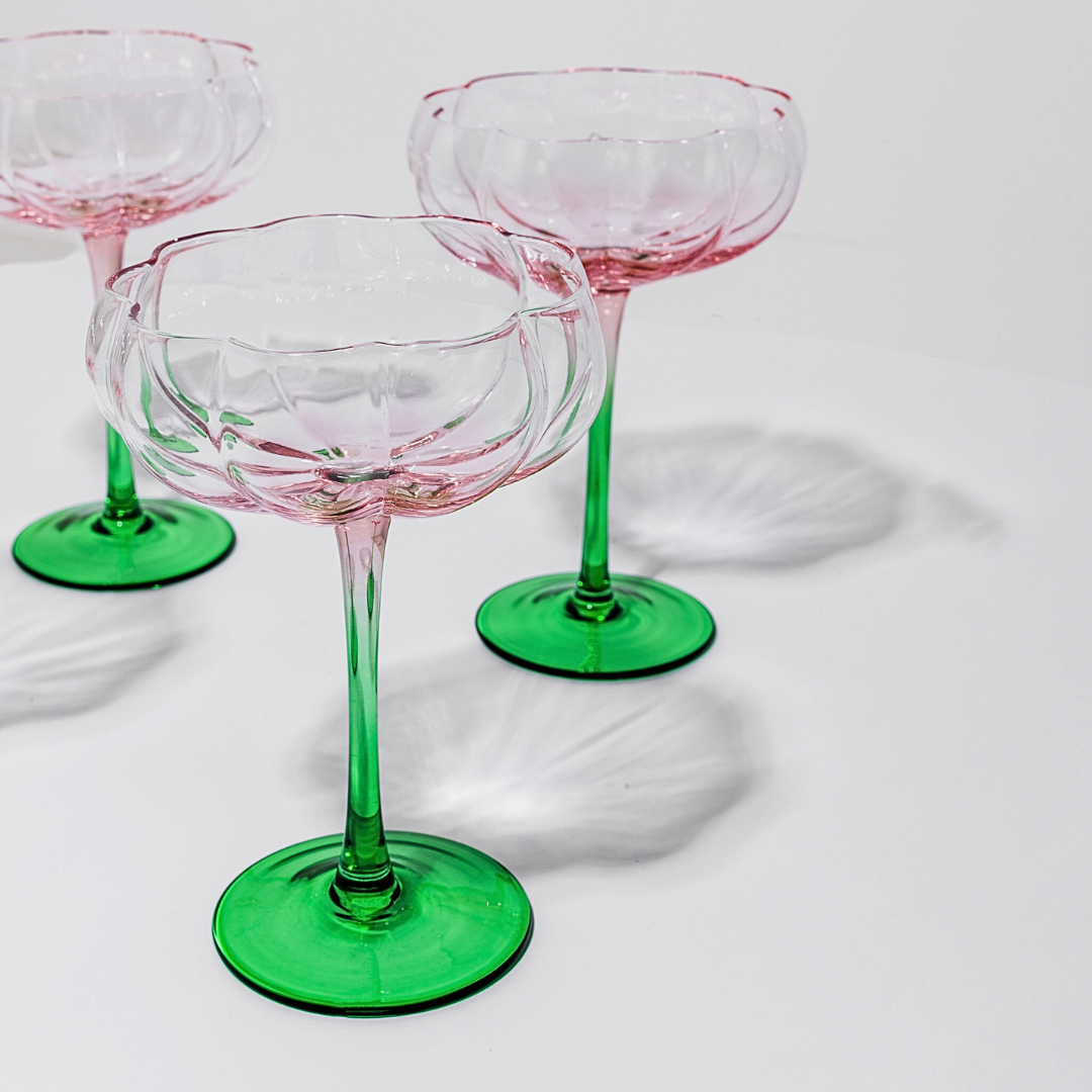 Petal Cocktail Glass- Watermelon in Set of 4 – Home Lab NZ
