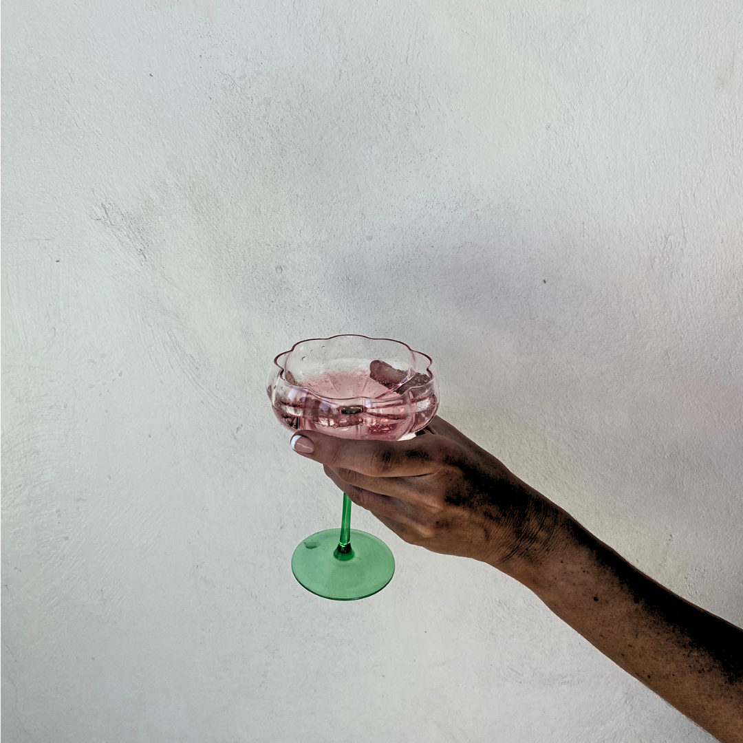 Petal Cocktail Glass- Watermelon in Set of 4 – Home Lab NZ