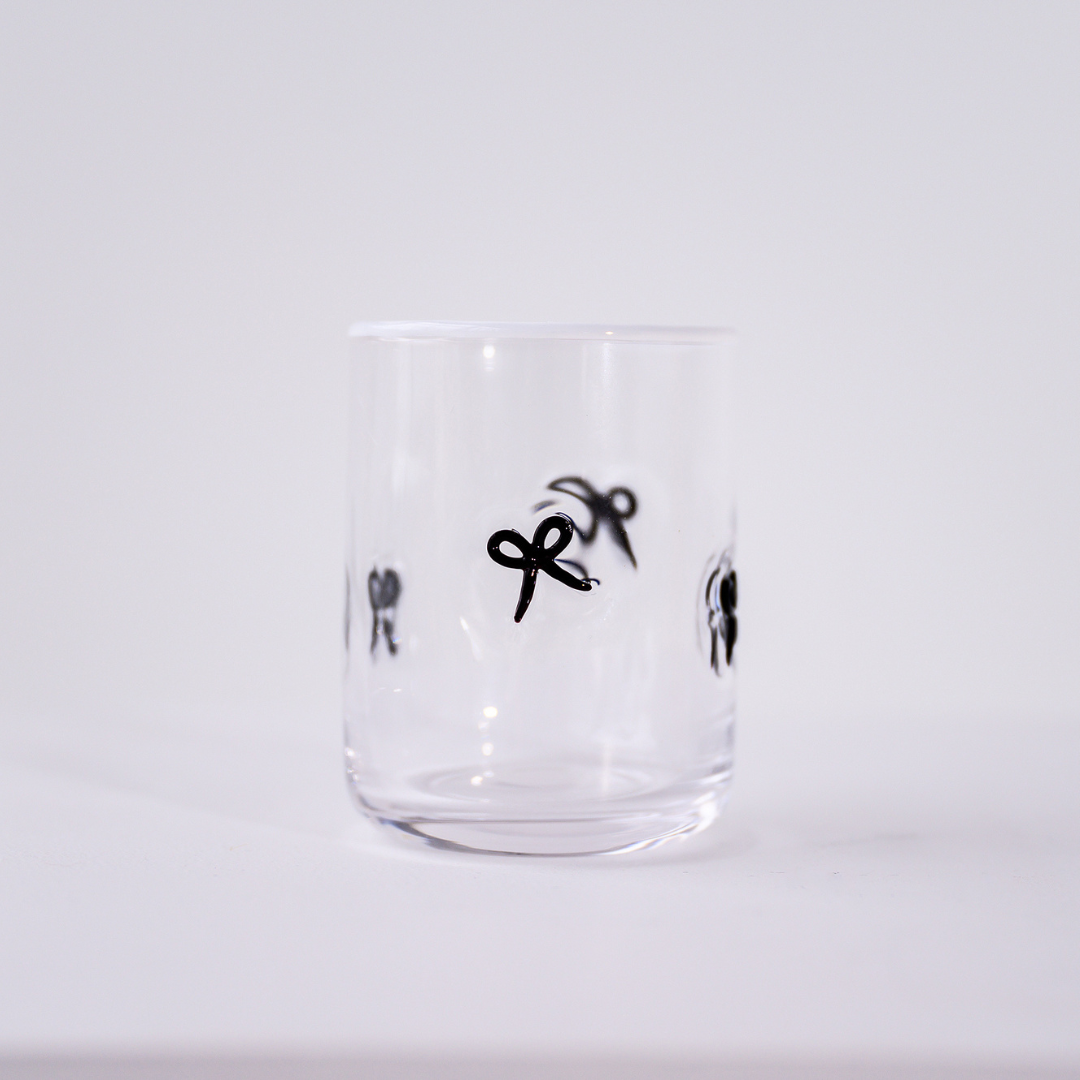 Black Bow Icon Glas- Set of 4
