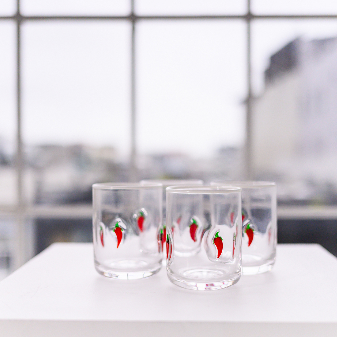 Chili Icon Glass- Set of 4