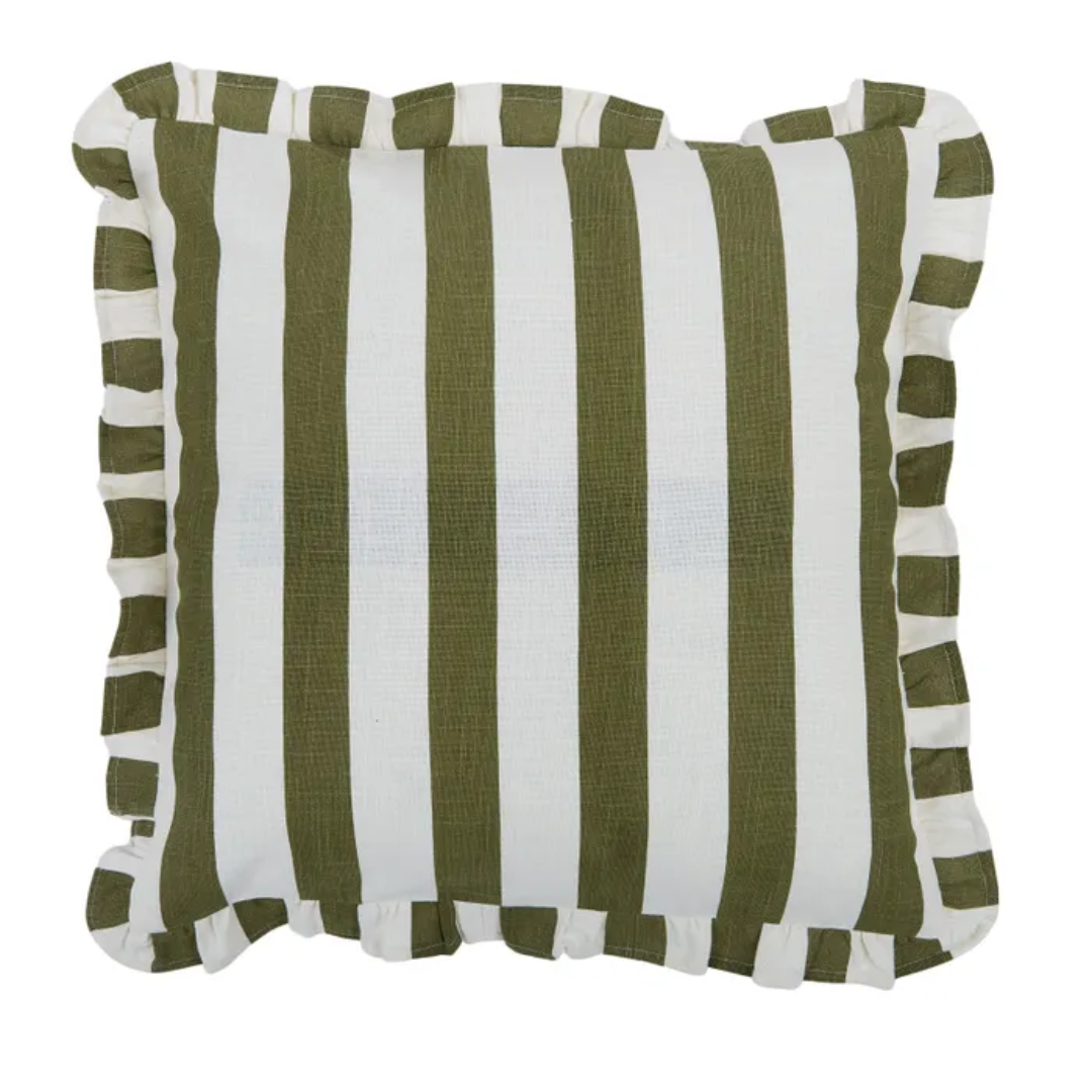 Bonny Cushion Olive Stripe