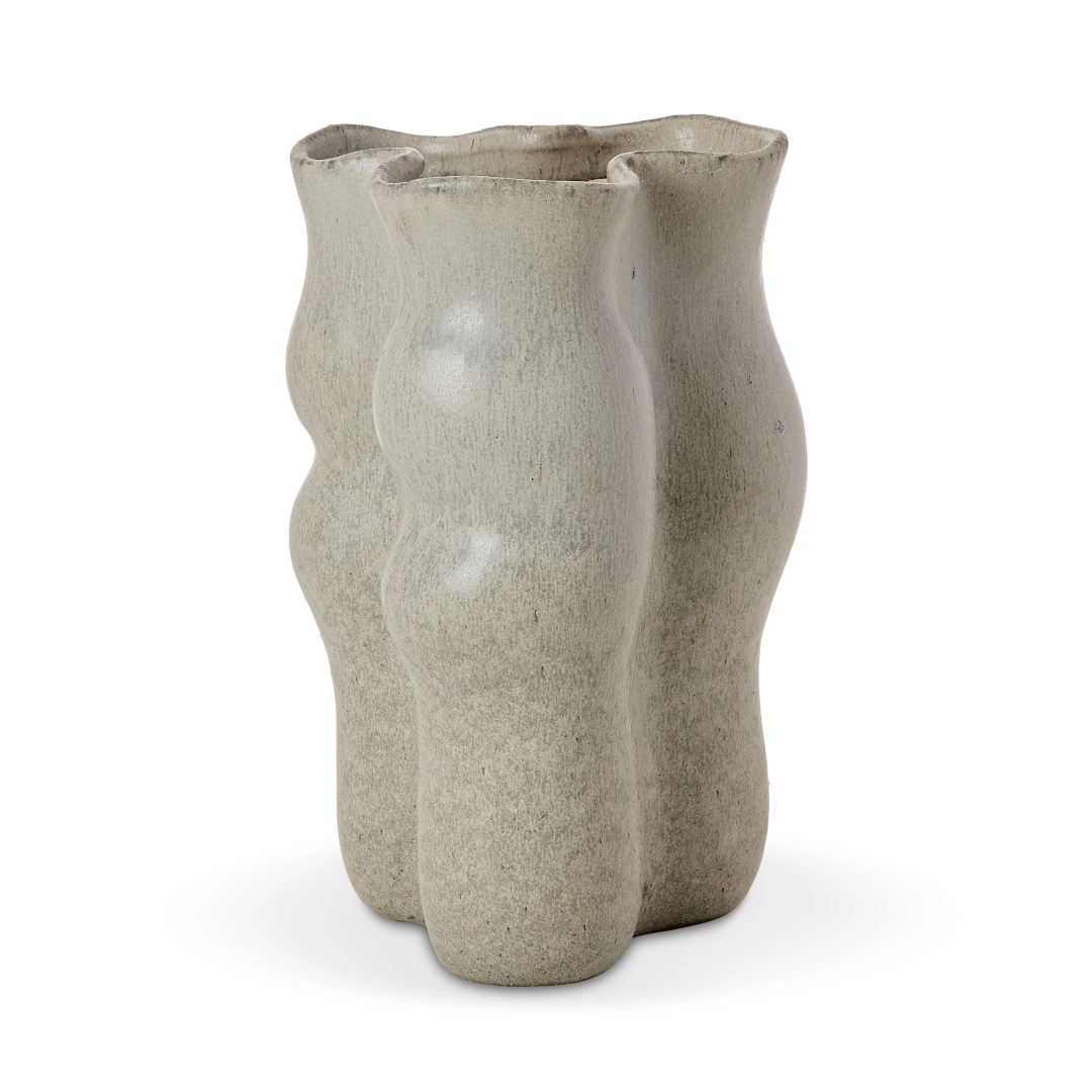 AUGUST WAVY MINERAL GREEN VASE