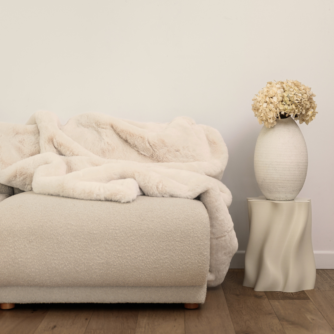 Vegan Fur Throw - Big Bear Cream