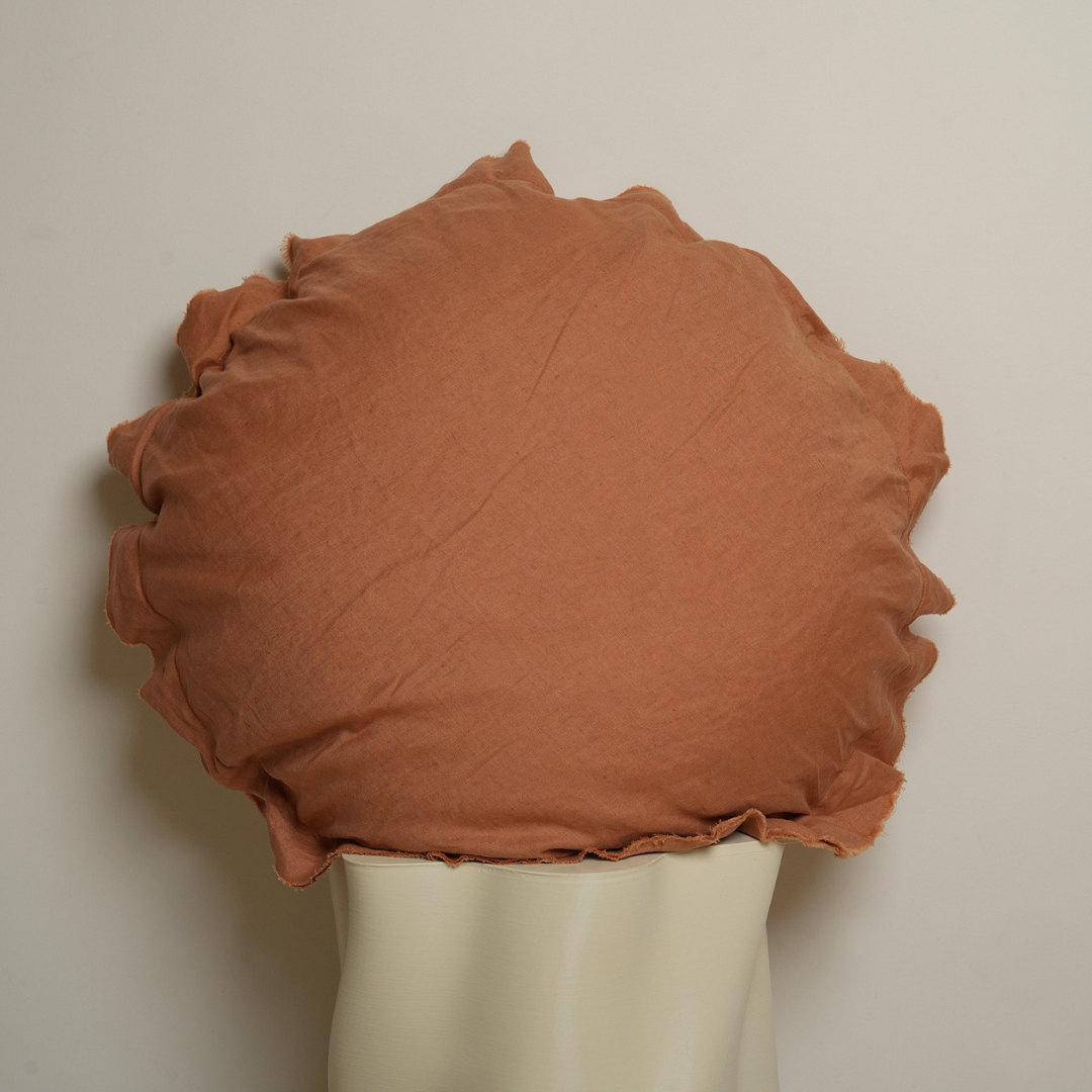 Flax Linen Round Feather Filled Cushion in Hazelnut – Home Lab NZ
