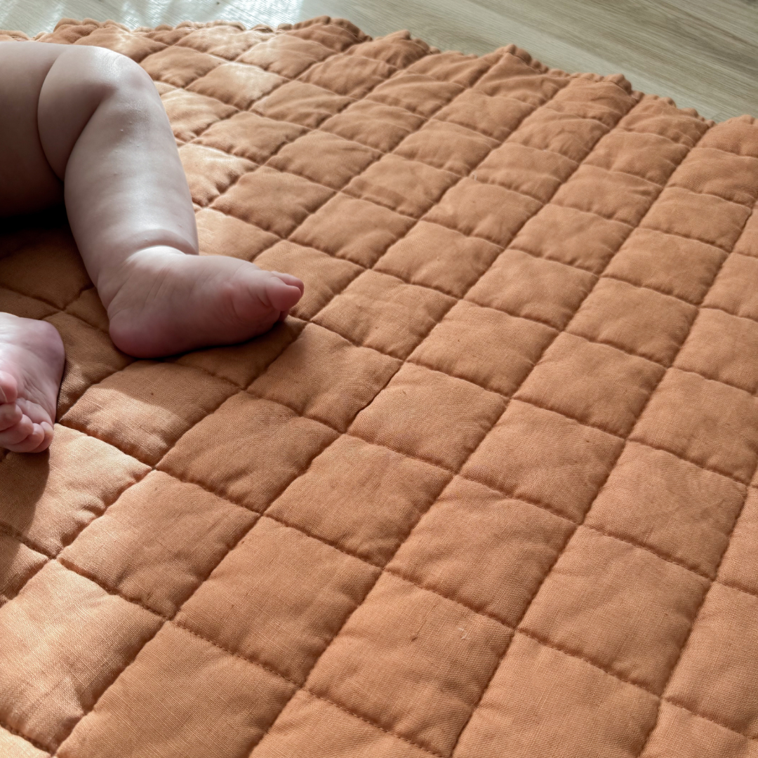 100% French Flax Linen Playmat- Hazelnut