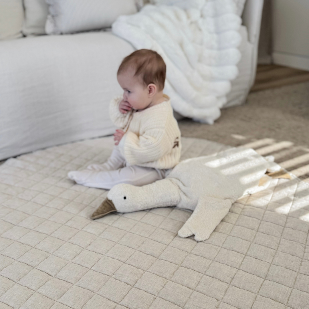 100% French Flax Linen Playmat- Natural Oat