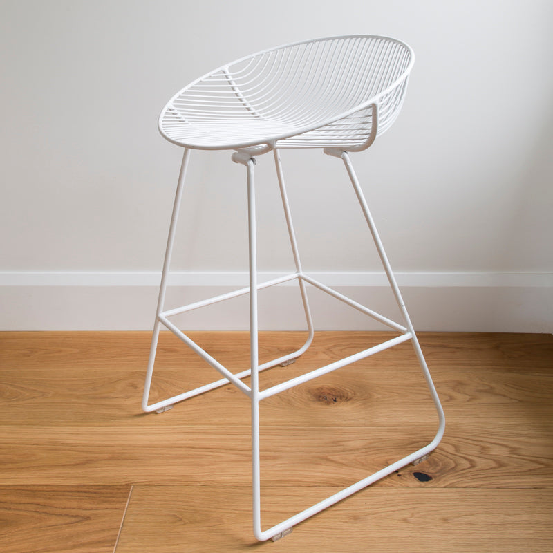 Rangitoto Stool in White lifestyle view – Home Lab NZ