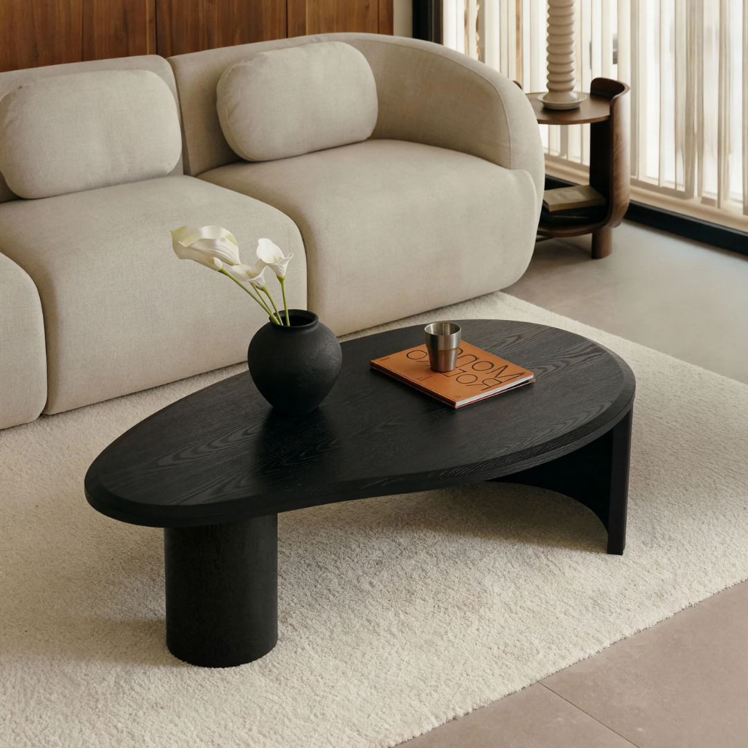 Elm coffee table detail view