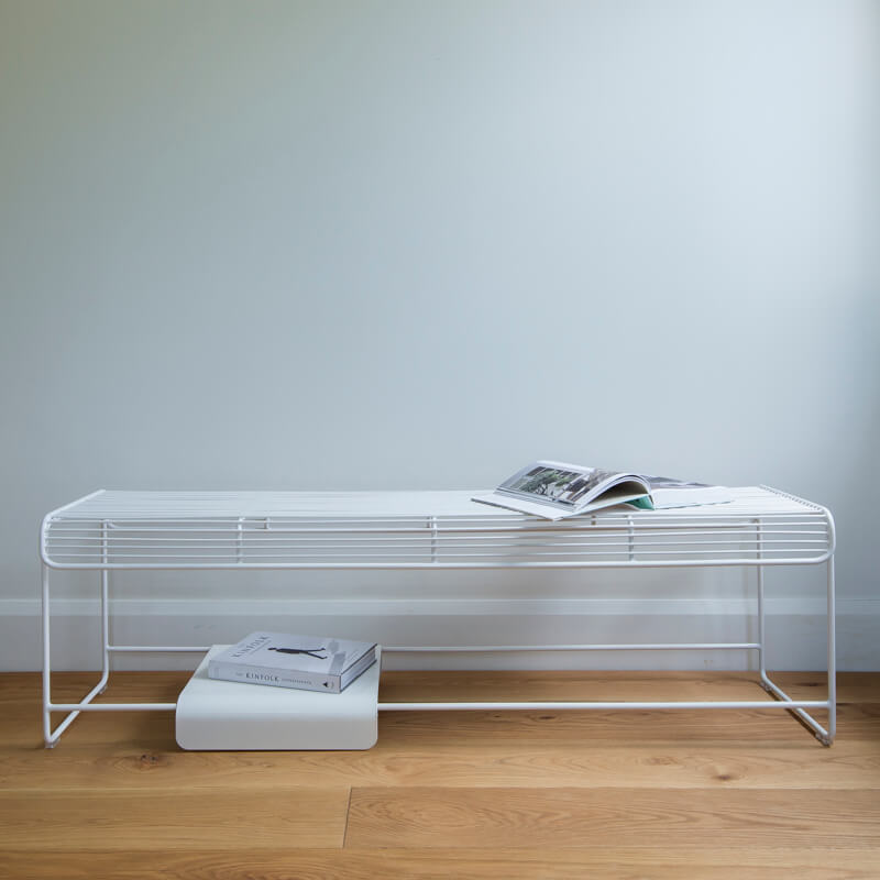 Benmore Bench Seat in Stainless Steel detail – Home Lab NZ