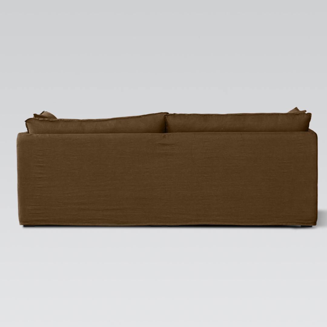 Amsterdam linen sofa in mocha, styled shot