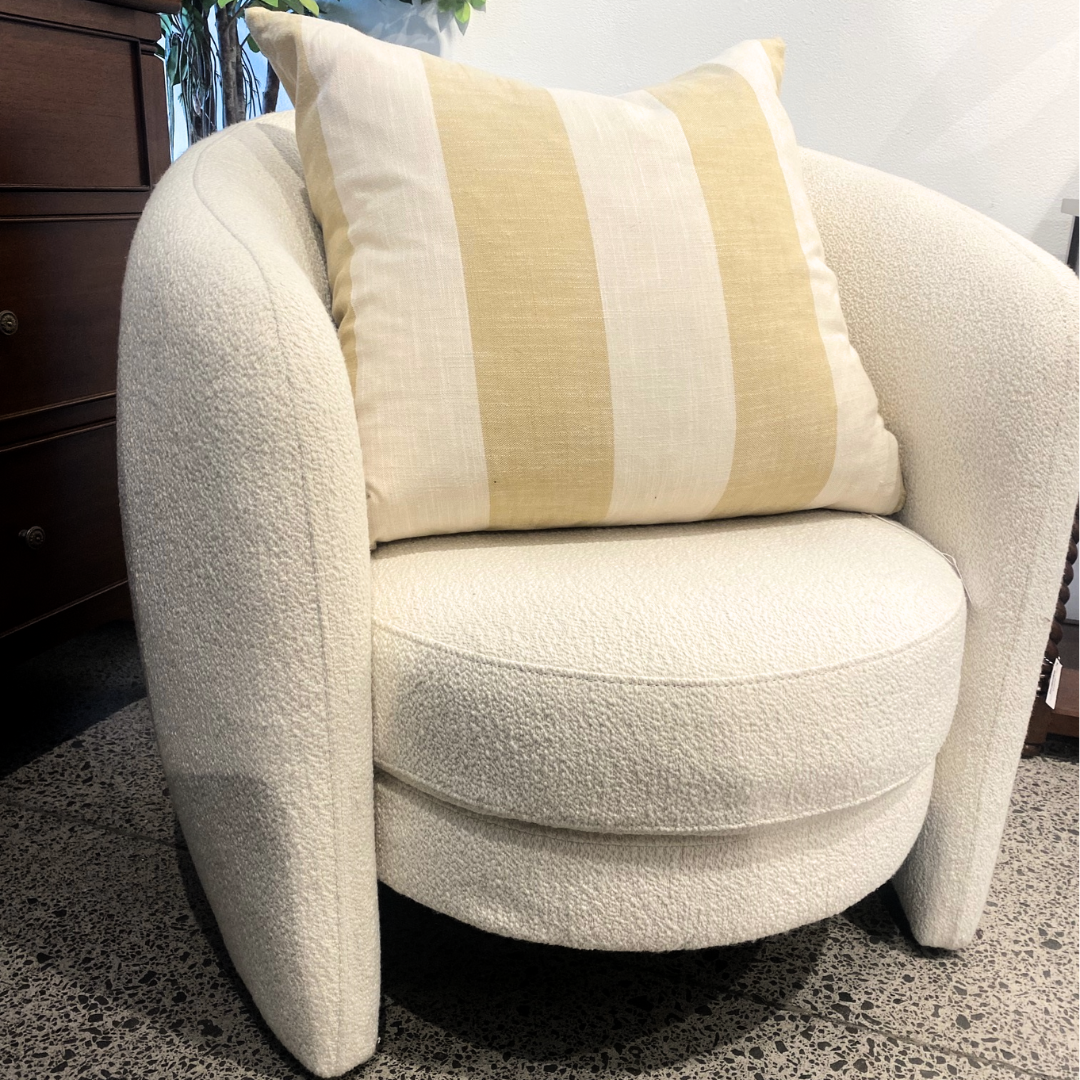 Boucle wrap chair detail view