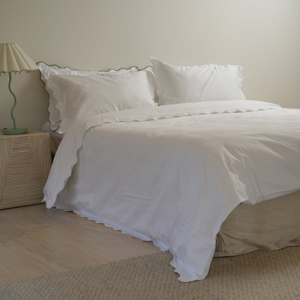 Celine duvet set in white, close-up