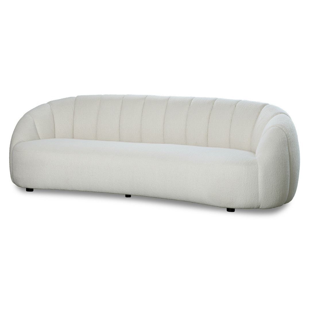 Channelled boucle sofa, detail view