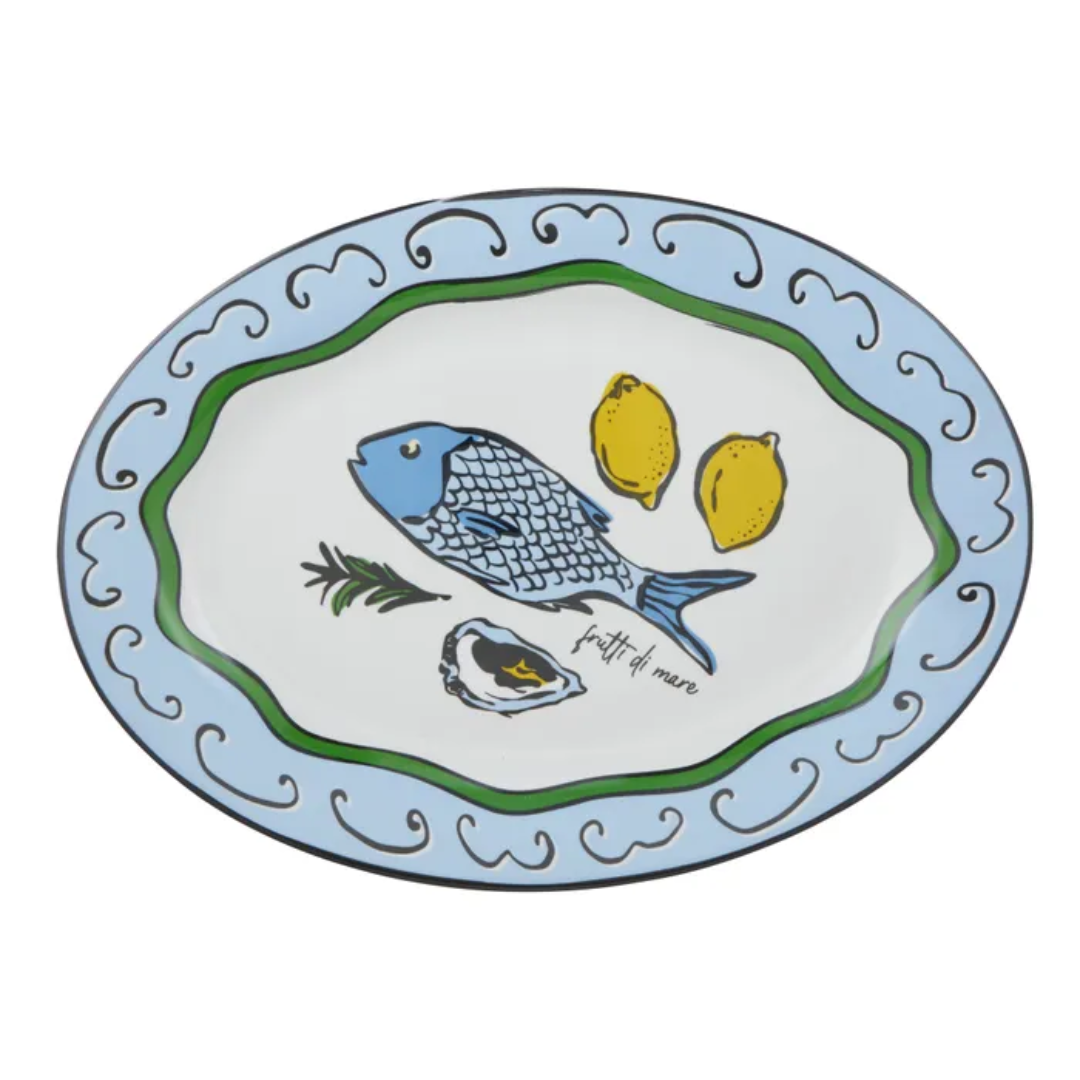 Deli oval ceramic platter
