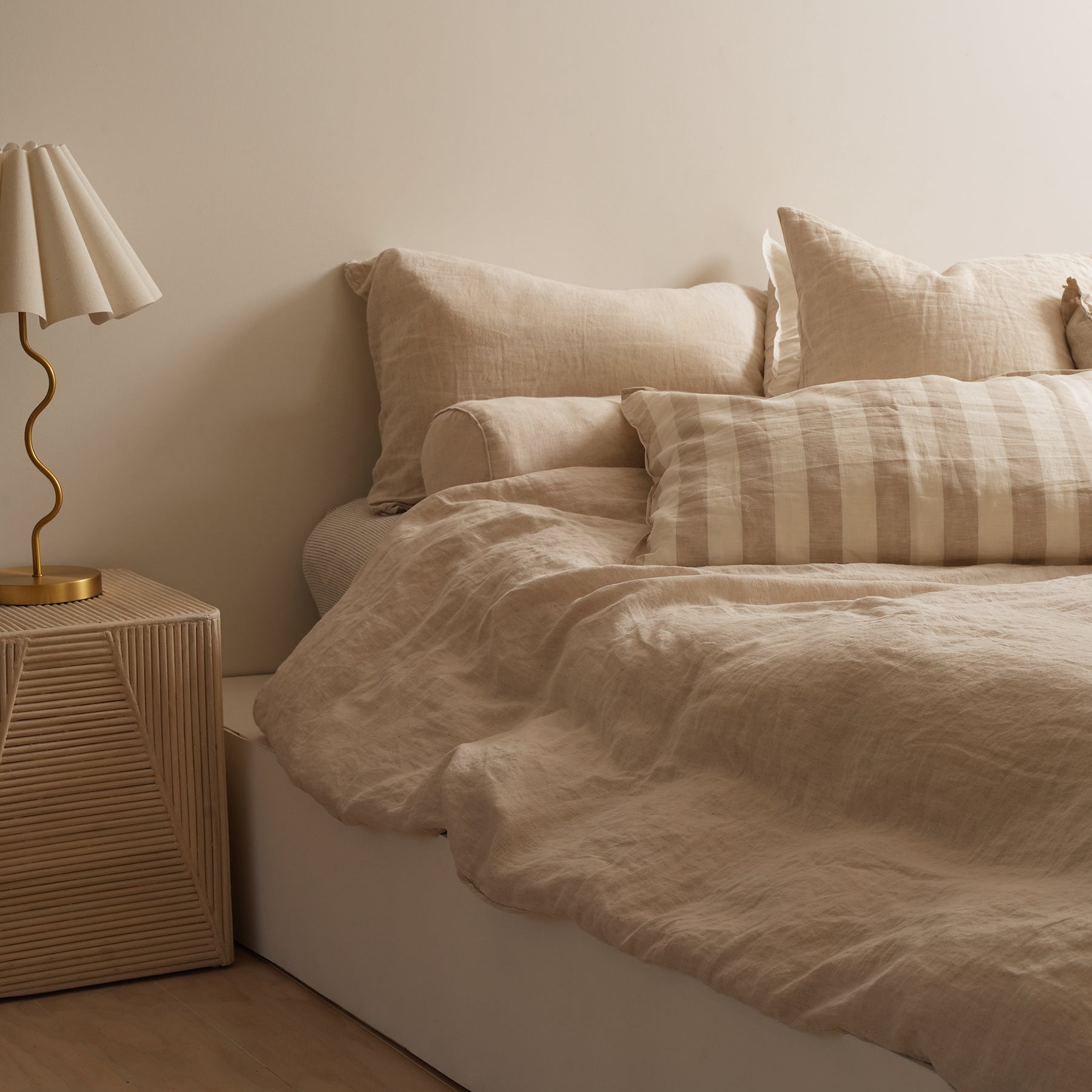 French flax linen duvet cover set in Natural Oat