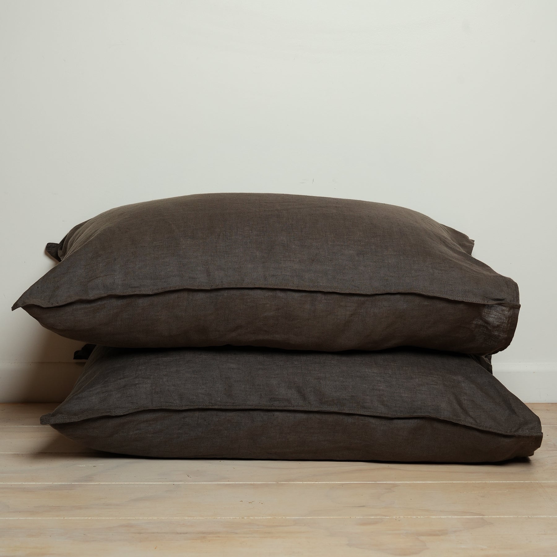 French flax linen pillowcase pair pillowcase in Deep Moss