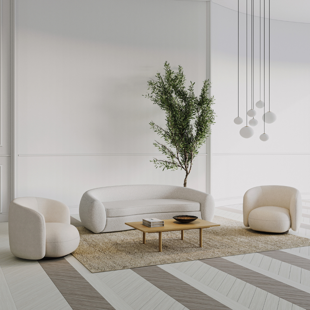 Gwen boucle sofa detail view
