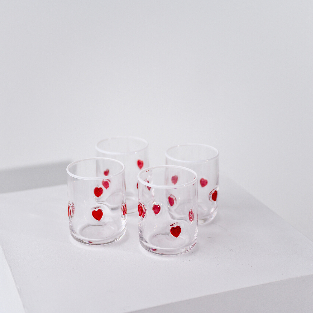 Heart Icon Glass- Set of 4