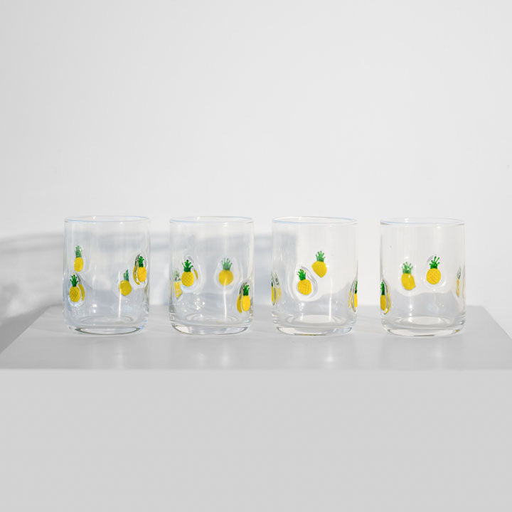 Pineapple Icon Glass- Set of 4