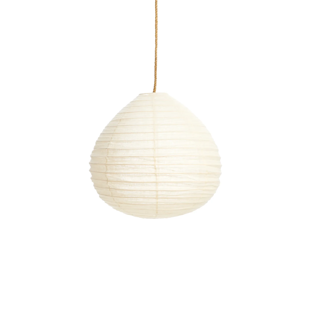 Ivory linen lantern in pear 60cm