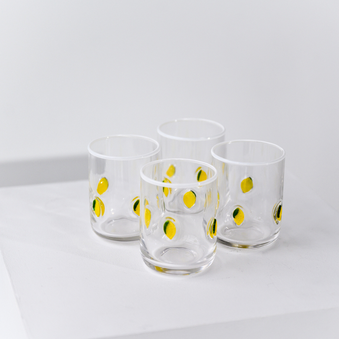 Lemon Icon Glass- Set of 4
