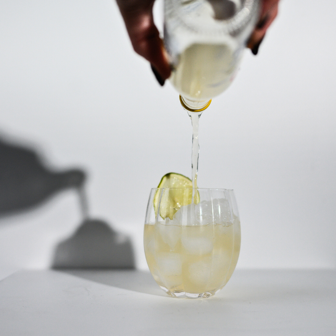 Petal stemless glass- clear in set of 4, styled shot