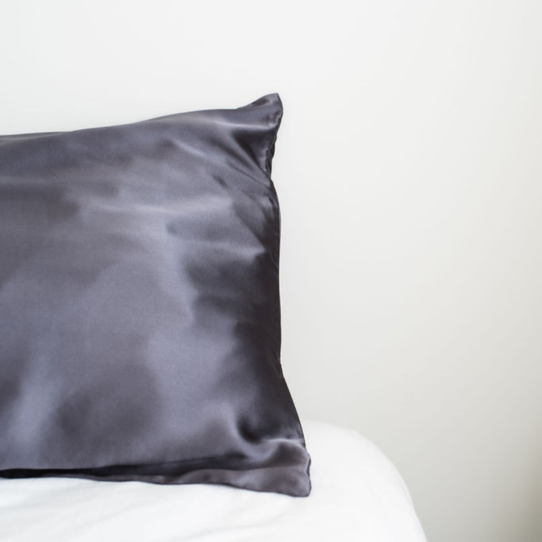 Pure silk pillowcase in Charcoal