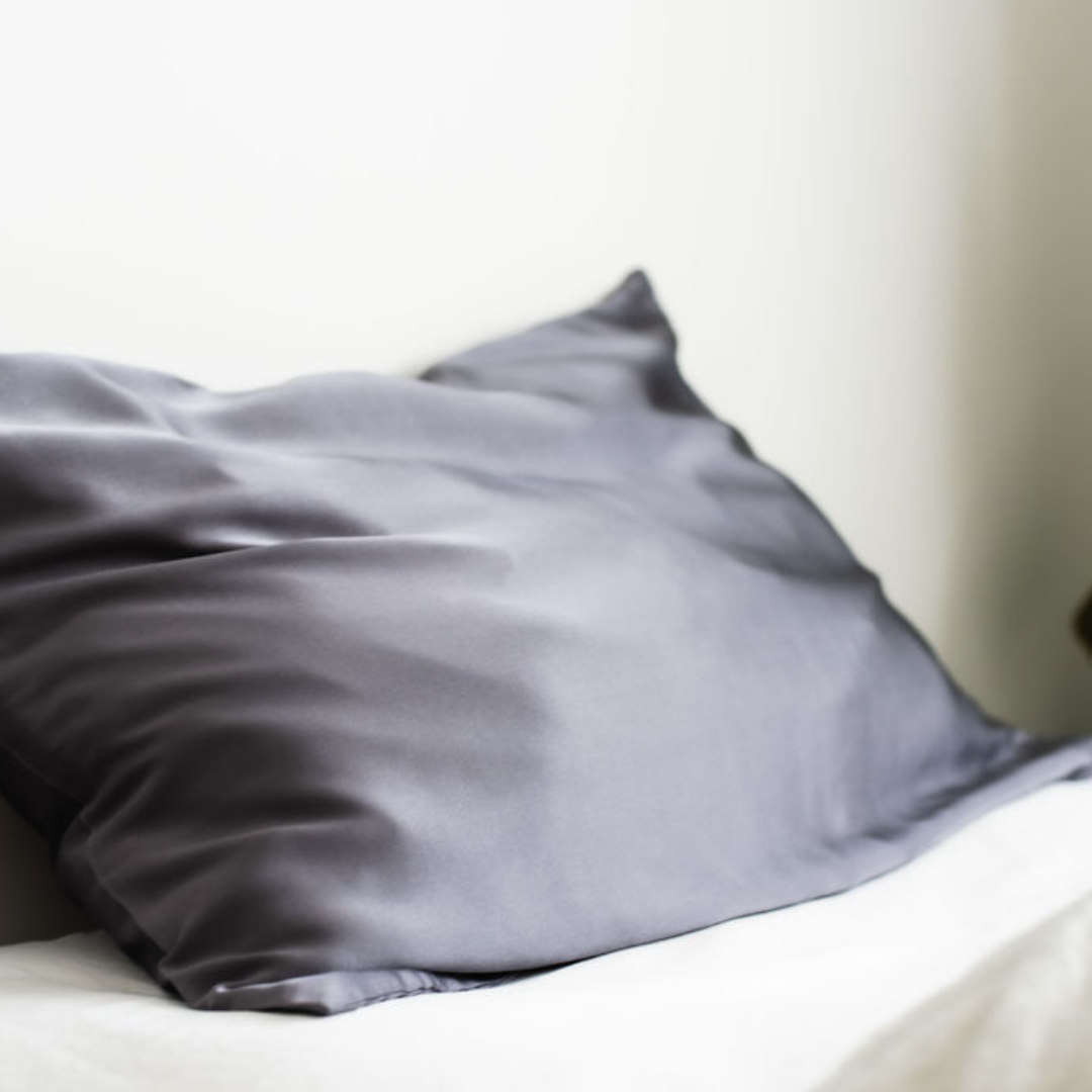 Pure silk pillowcase pair in Charcoal