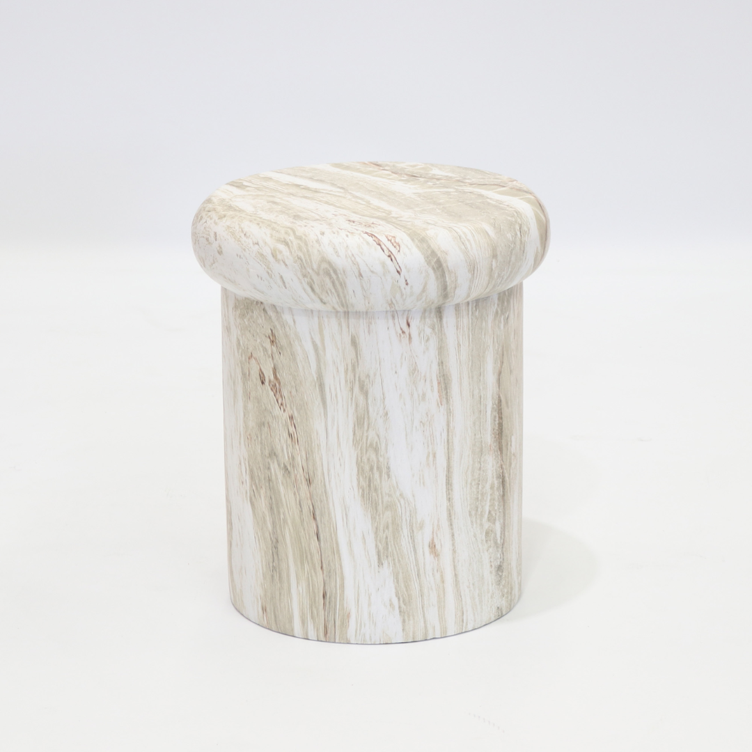 Strata stool in cool marble