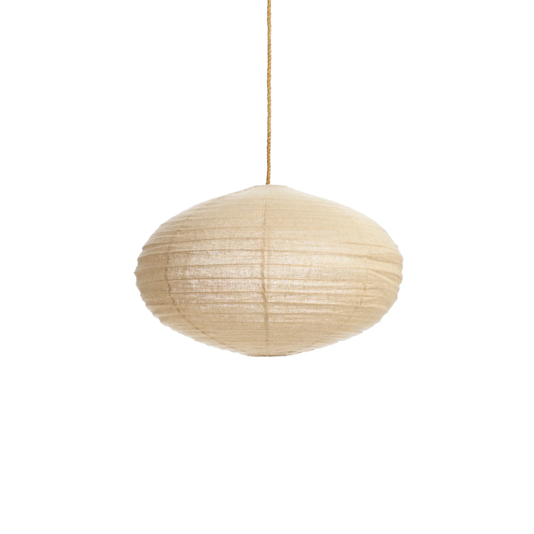 Taupe linen lantern in oval 80cm